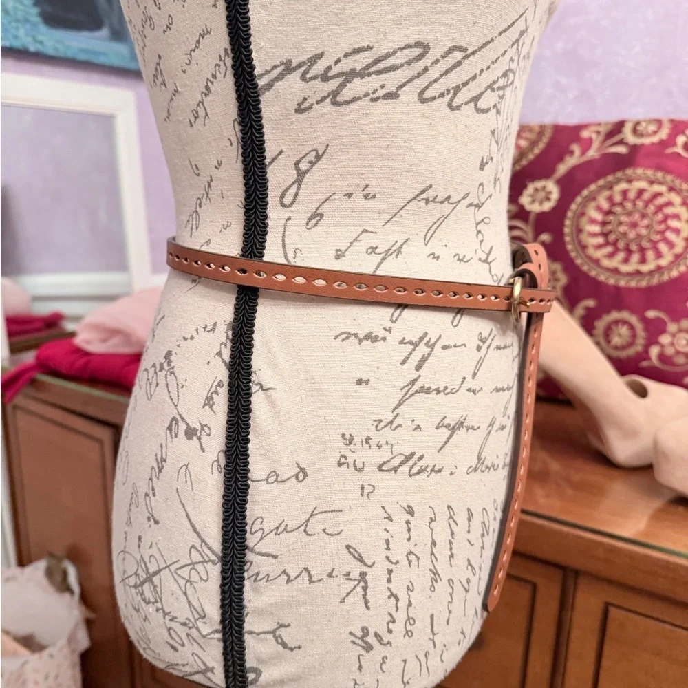 Stylish 40” Brown Pleather Belt